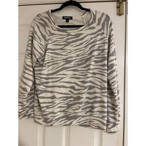 Buffalo David Bitton white and gray animal print Y2K sweater size small